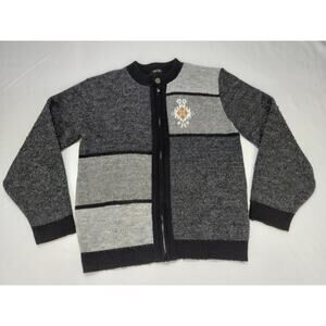 Rugby Cardigan Mad Men Mondrian Vintage 60's Womens Gray Panel Color Block Small